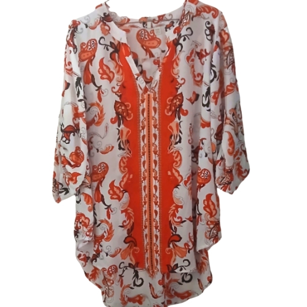Cato Womens Plus Size Graphic Tunic 3/4 Sleeve Size 18/20  💰2/30💰